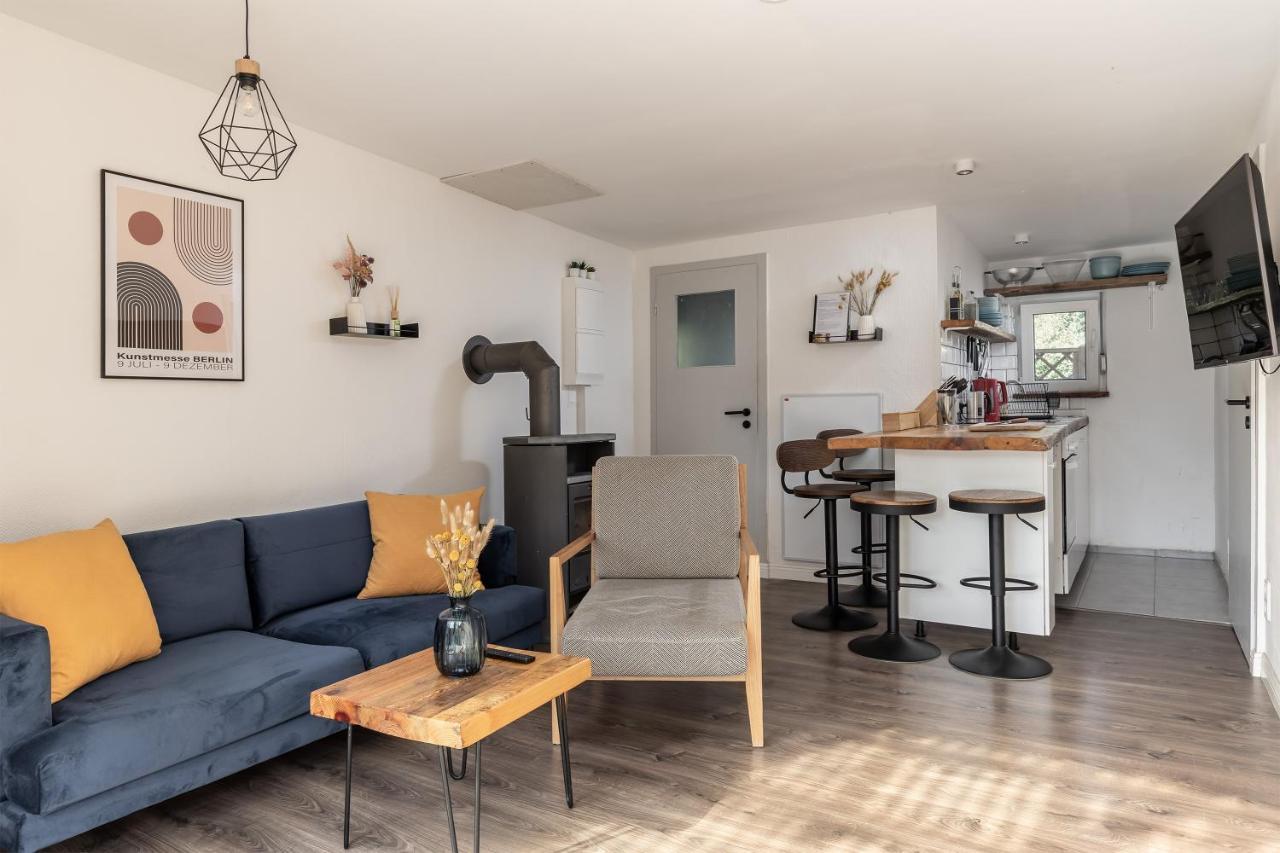 Am Grimnitzsee Gemutliches Tiny House Bungalow Mit Sauna Und Kamin ヨーアヒムスタール エクステリア 写真