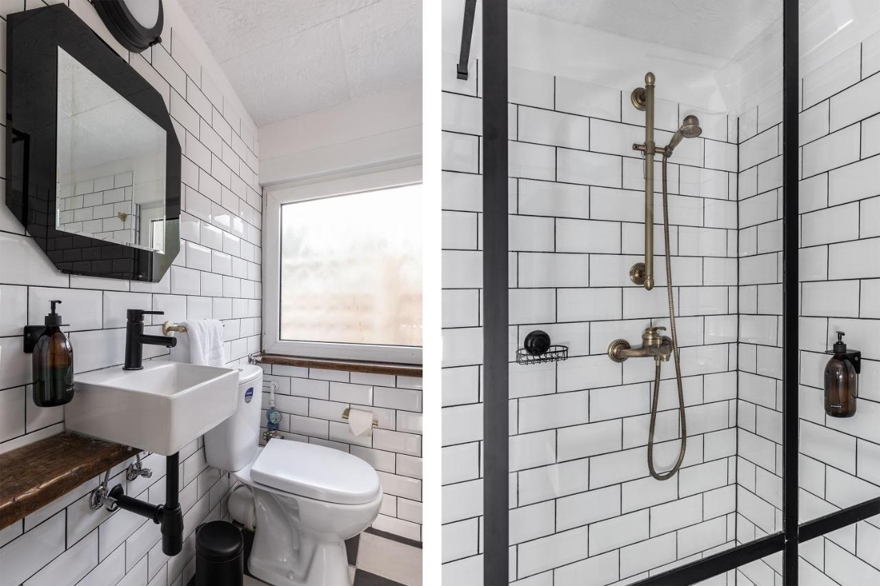 Am Grimnitzsee Gemutliches Tiny House Bungalow Mit Sauna Und Kamin ヨーアヒムスタール エクステリア 写真